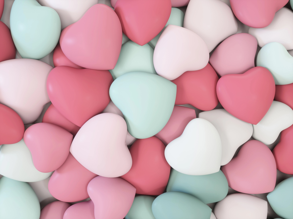 february advocacy dates with candy hearts illustration